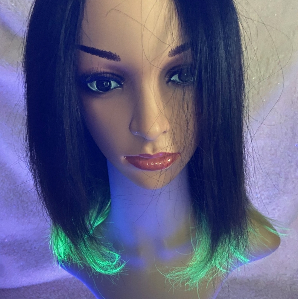 UV Black Brown Bob Wig Lace Frontal Human Hair